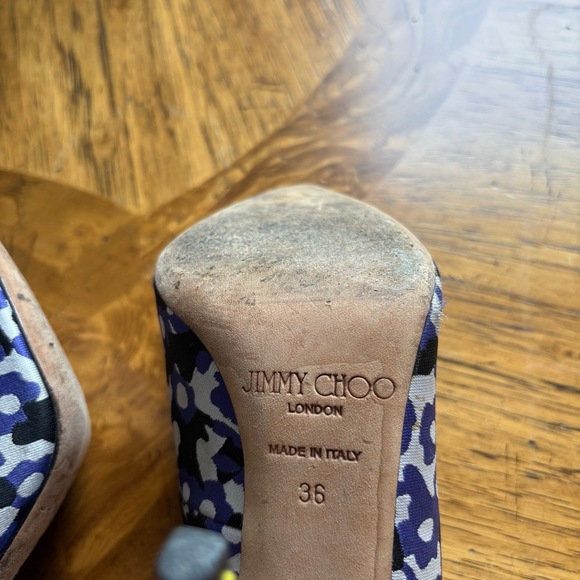 Jimmy Choo Multicolor Floral Print High Heel SlipOn Pointed Toe Pumps Heels 36 - Picture 3 of 5